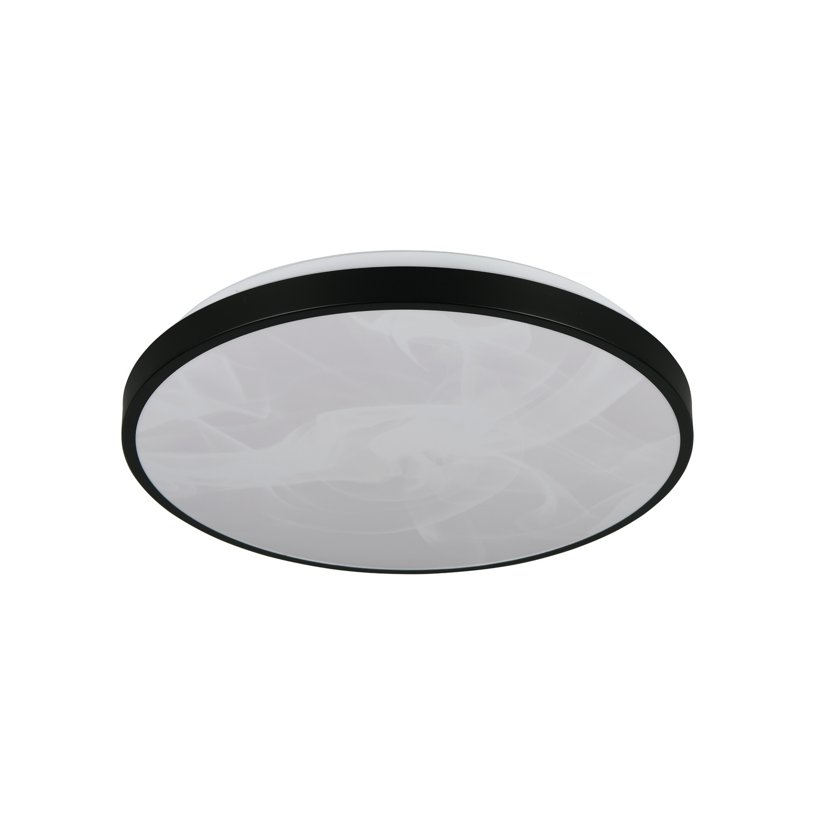 LED griestu lampa „Fena“, matēti melna, Ø 38 cm, metāls, IP44