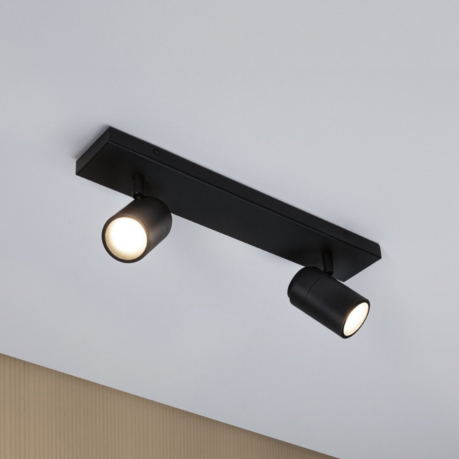 Zyli 2 Ceiling Light IP44 dimmable Matt Black - Paulmann