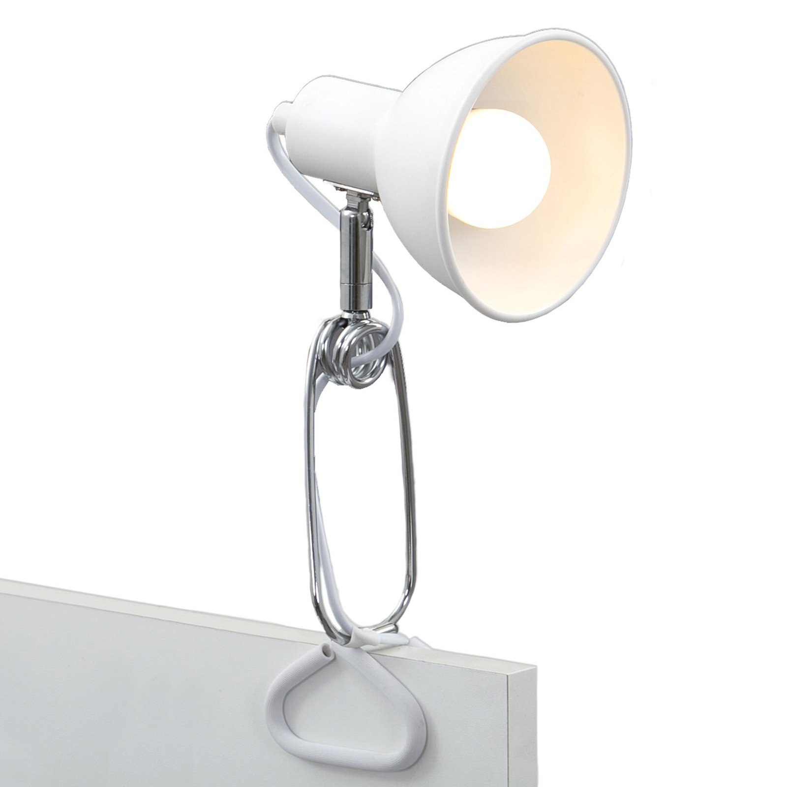 2790 clip-on light with metal lampshade, white