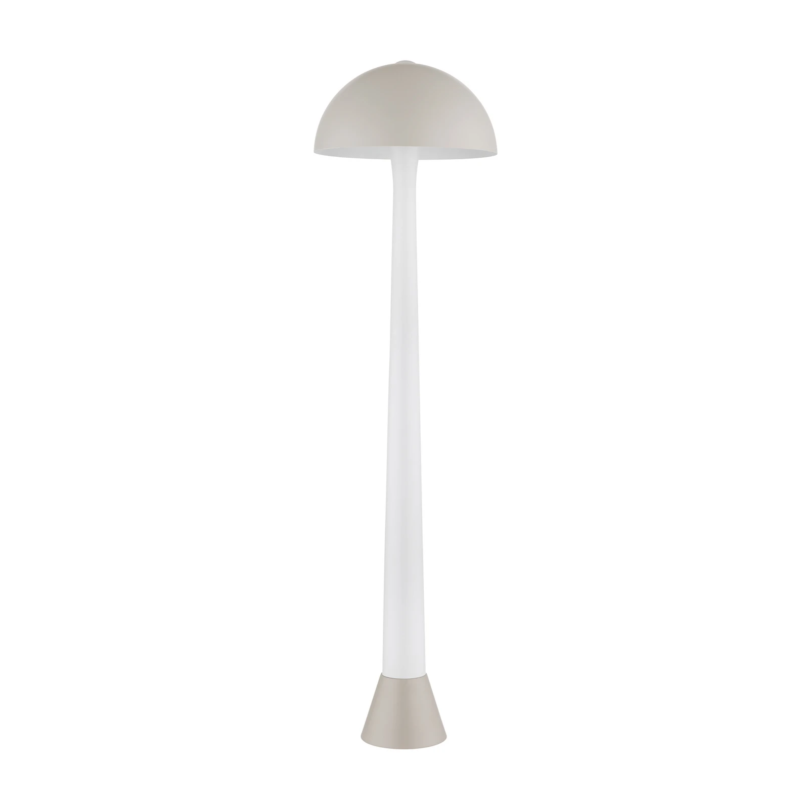 Lámpara de pie Merlin, color arena/blanco, metal, 150 cm de altura, E27