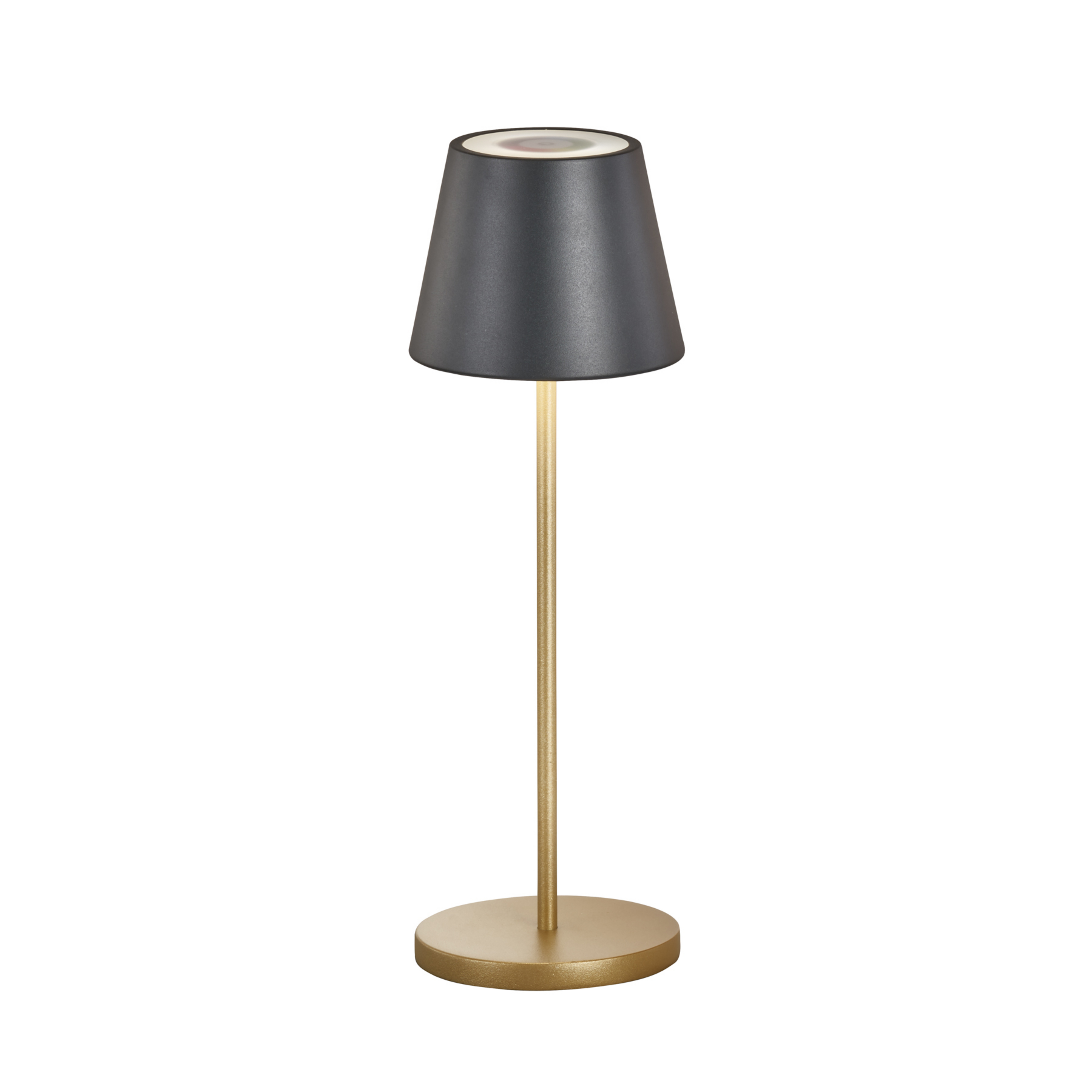 Lampe batterie LED Cosenza 2.0, 34 cm noire/dorée