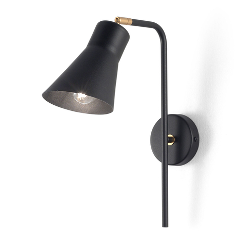 Wandleuchte Conico, schwarz/gold