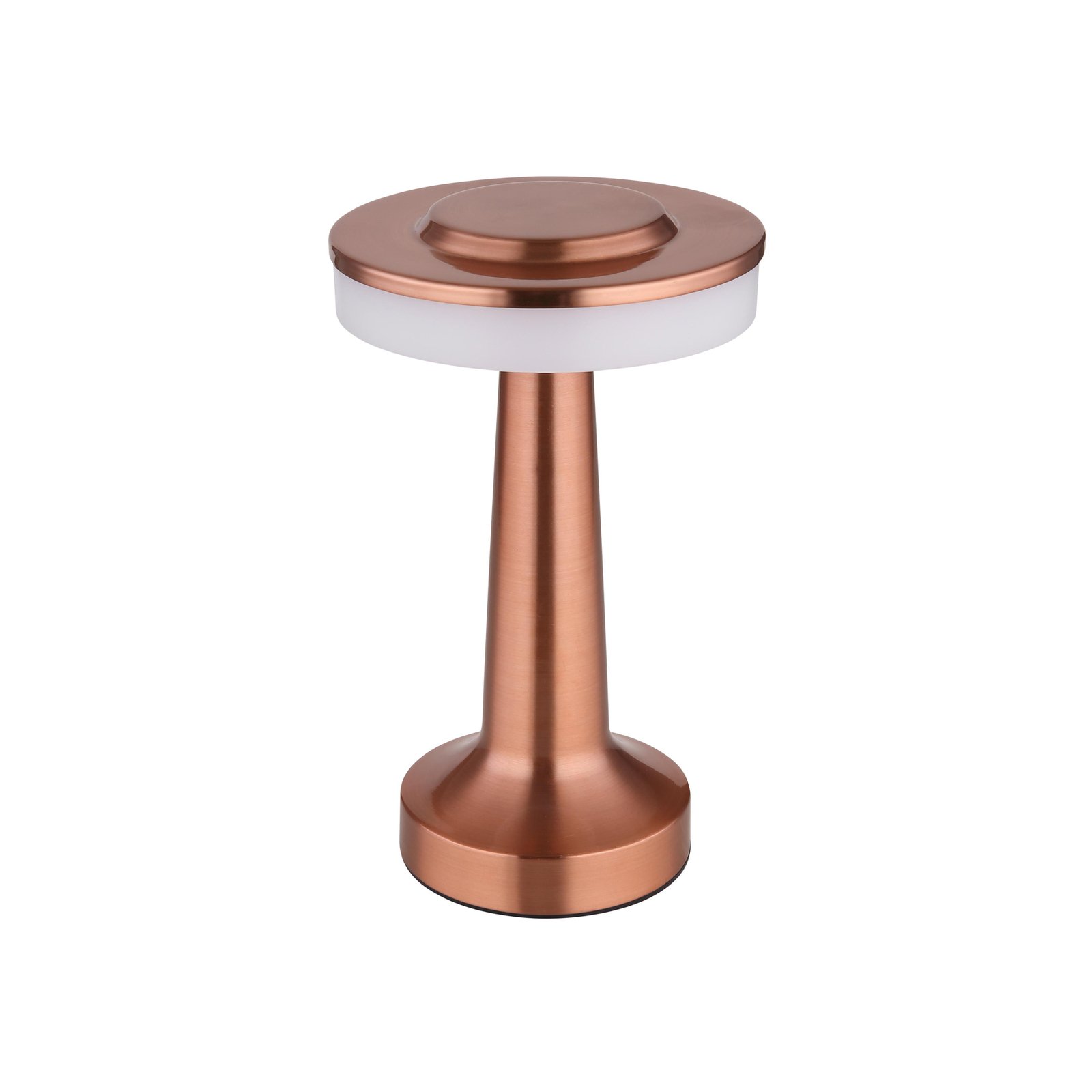 Lampe de table LED rechargeable Chloey, couleur cuivre, hauteur 20 cm, CCT