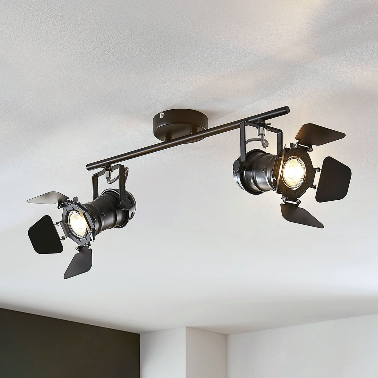 Tiles ceiling light, two-bulb, spotlight design