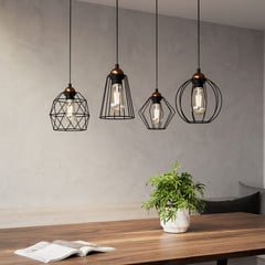 Závěsné světlo Galaxy se čtyřmi klecovými stínidly na lampu