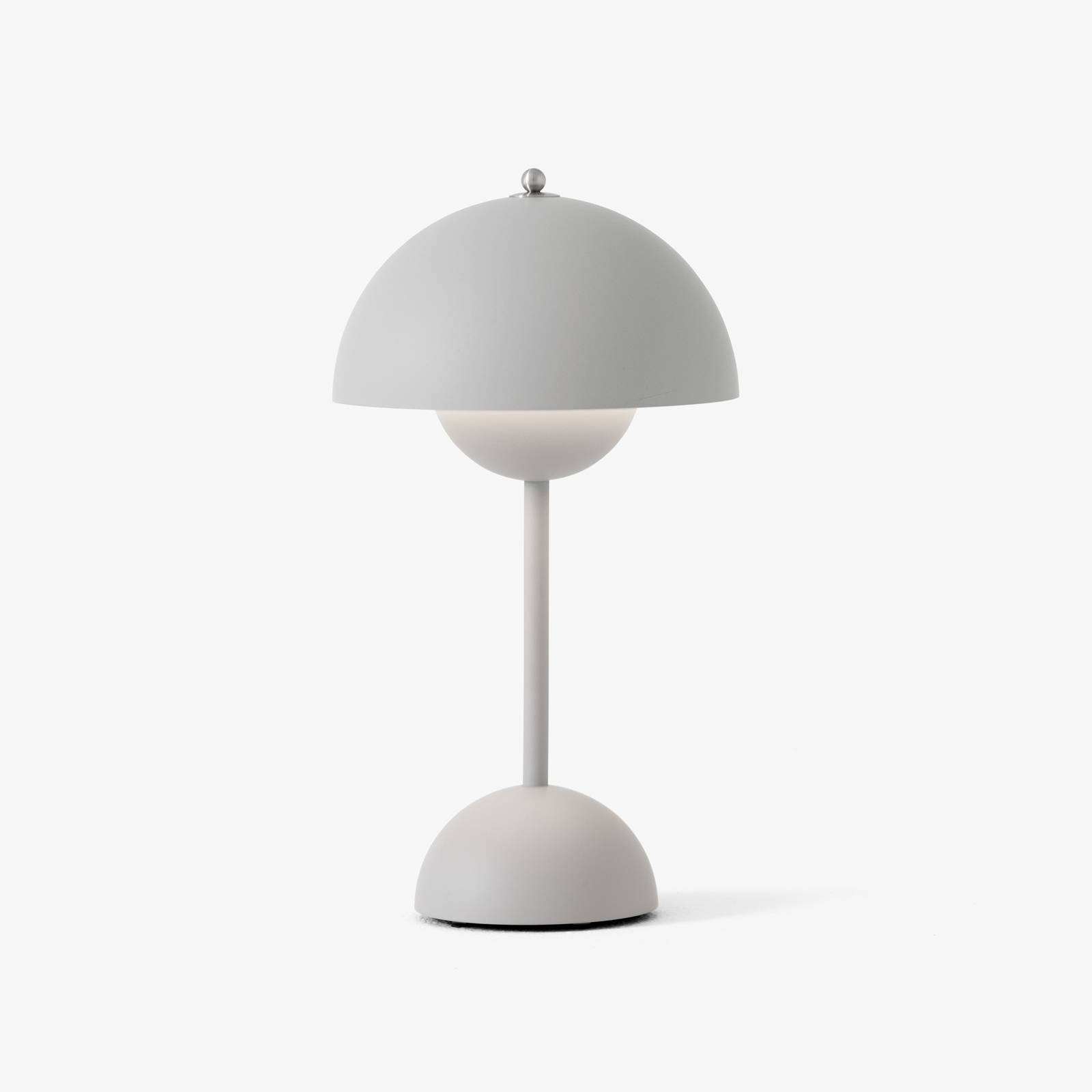 Levně &Tradiční LED dobíjecí stolní lampa Flowerpot VP9 světle šedá matná