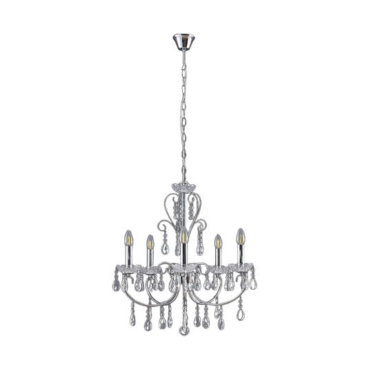 Solveig 5 Závěsná Lampa Chrome/Clear - Lucande