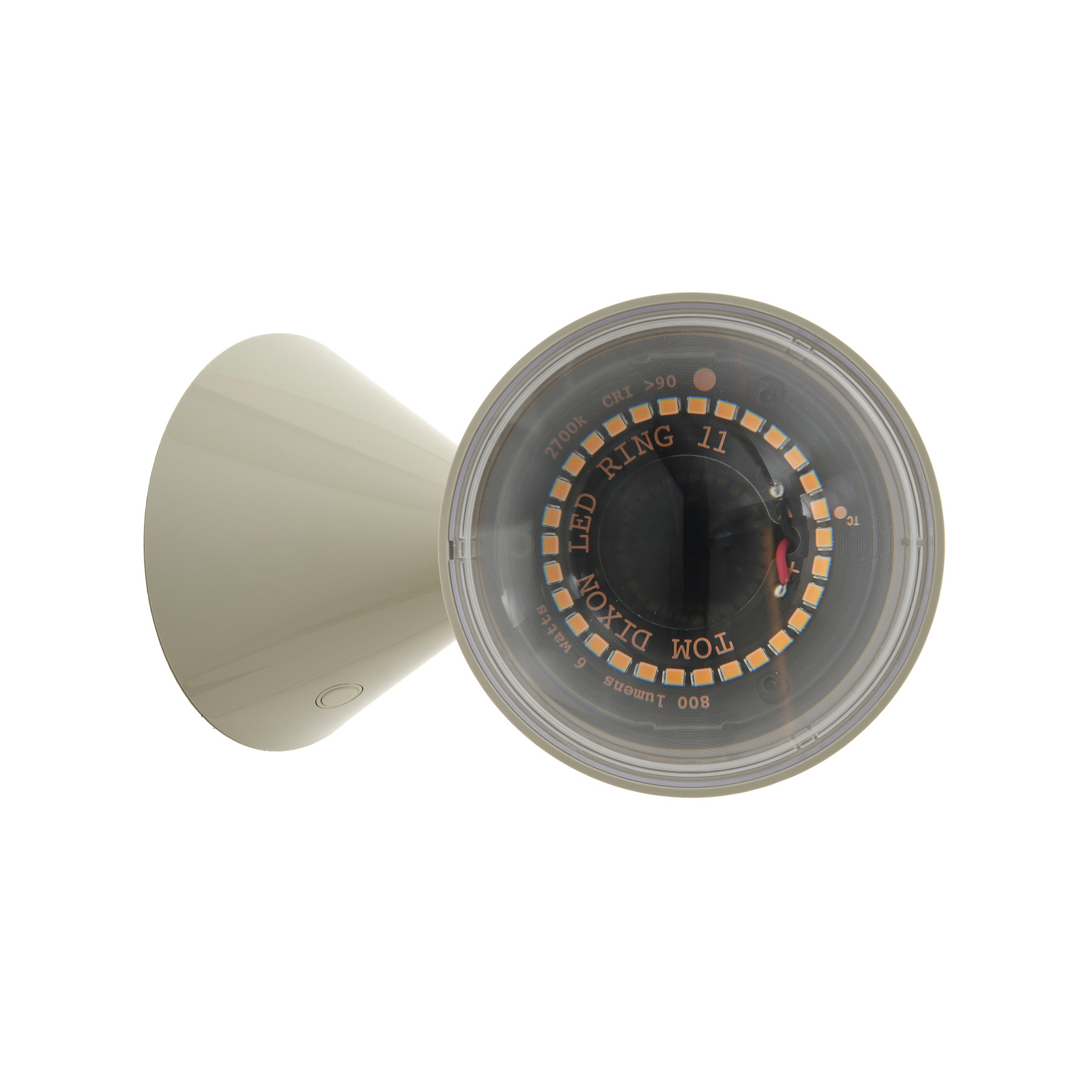 Tom Dixon LED wall light Pose, grey-beige, 21 cm plastic Tom Dixon LED wall light Pose, grey-beige, 21 cm plastic