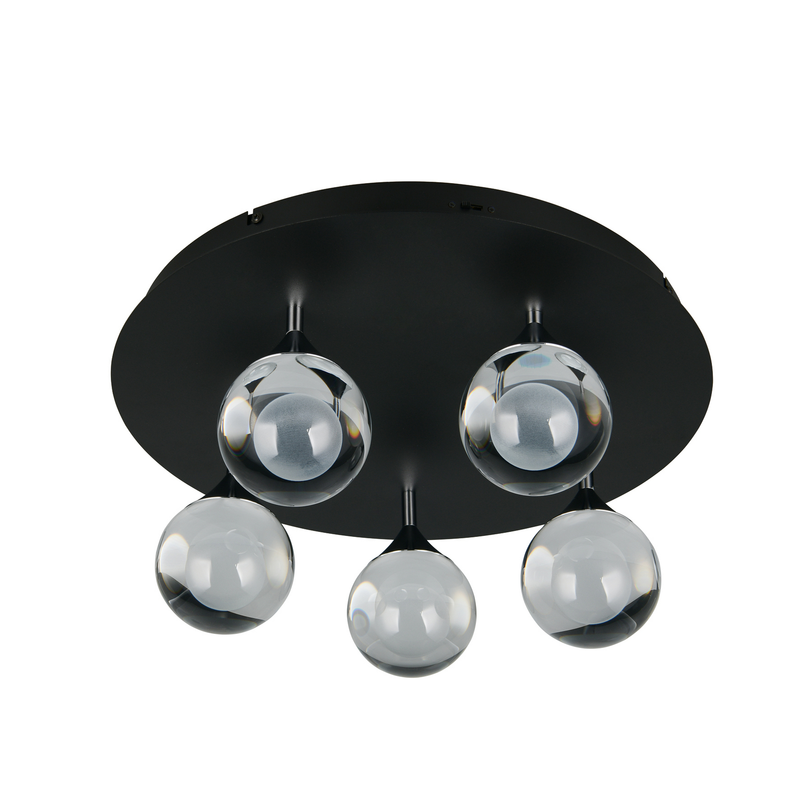 LED griestu lampa „Calista“, hromēta, Ø 43 cm, metāls/stikls, 5 spuldzes