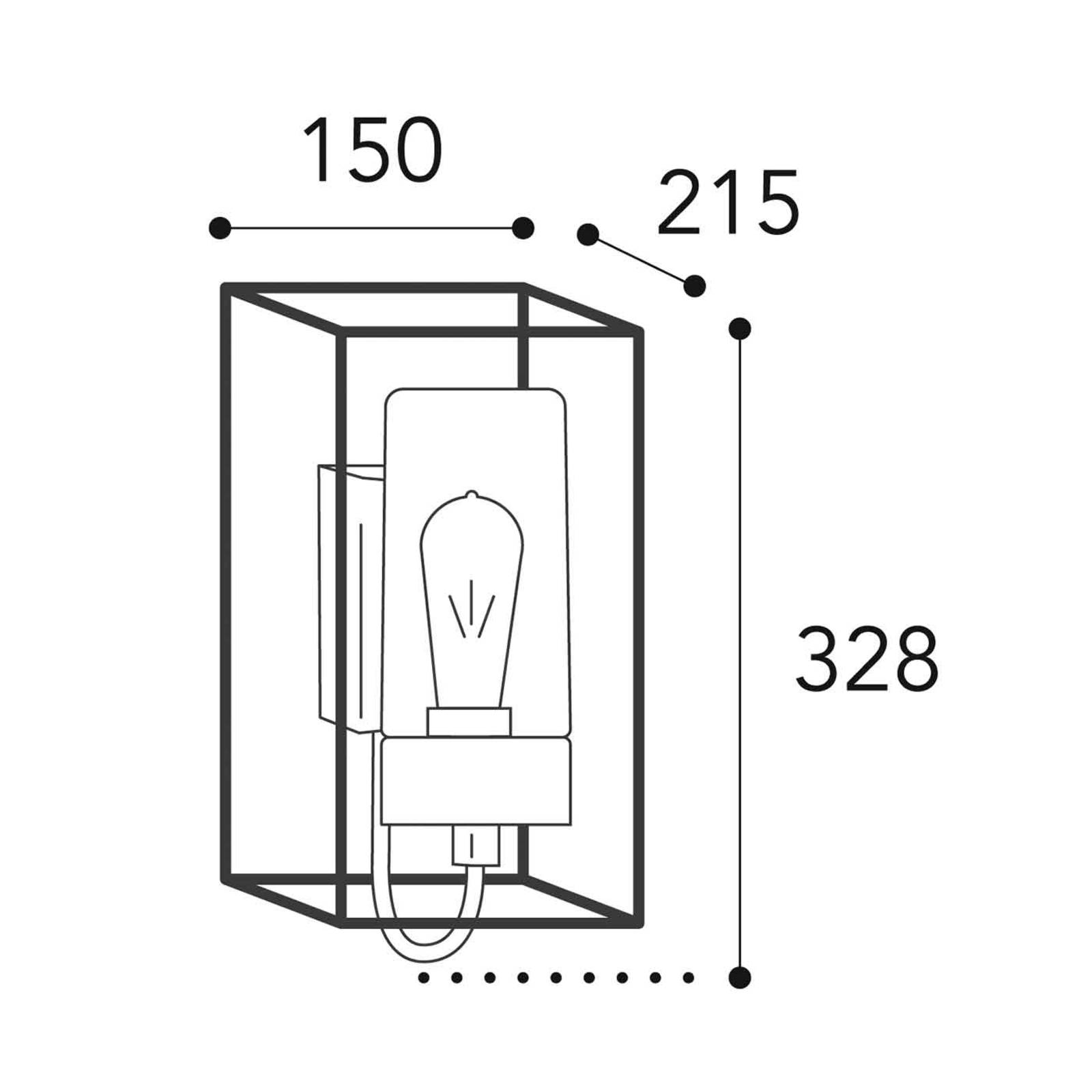 Moretti Luce Utomhusvägglampa Cubic³ 3362 mässing antik/opal