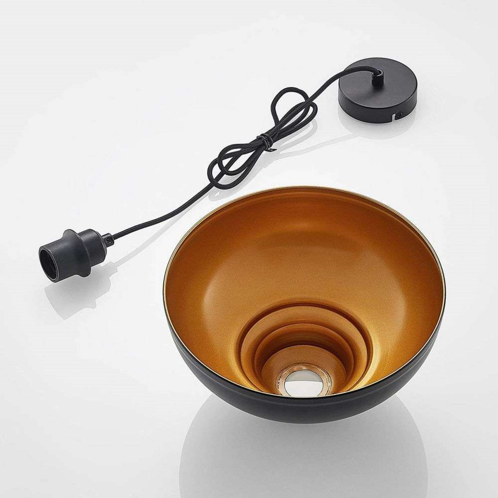 Emna Lustră Pendul Black/Gold - Lindby