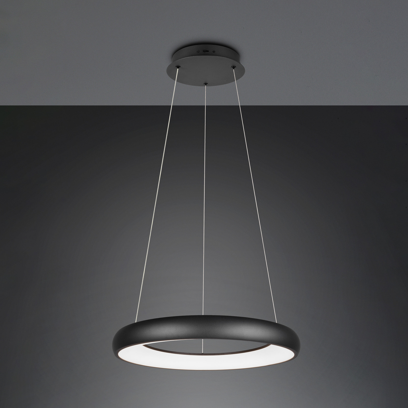 Trio Lighting Lampă suspendată Cardona LED Ø 62 cm negru CCT metal - Camera de zi / sufragerie - modern - negru mat