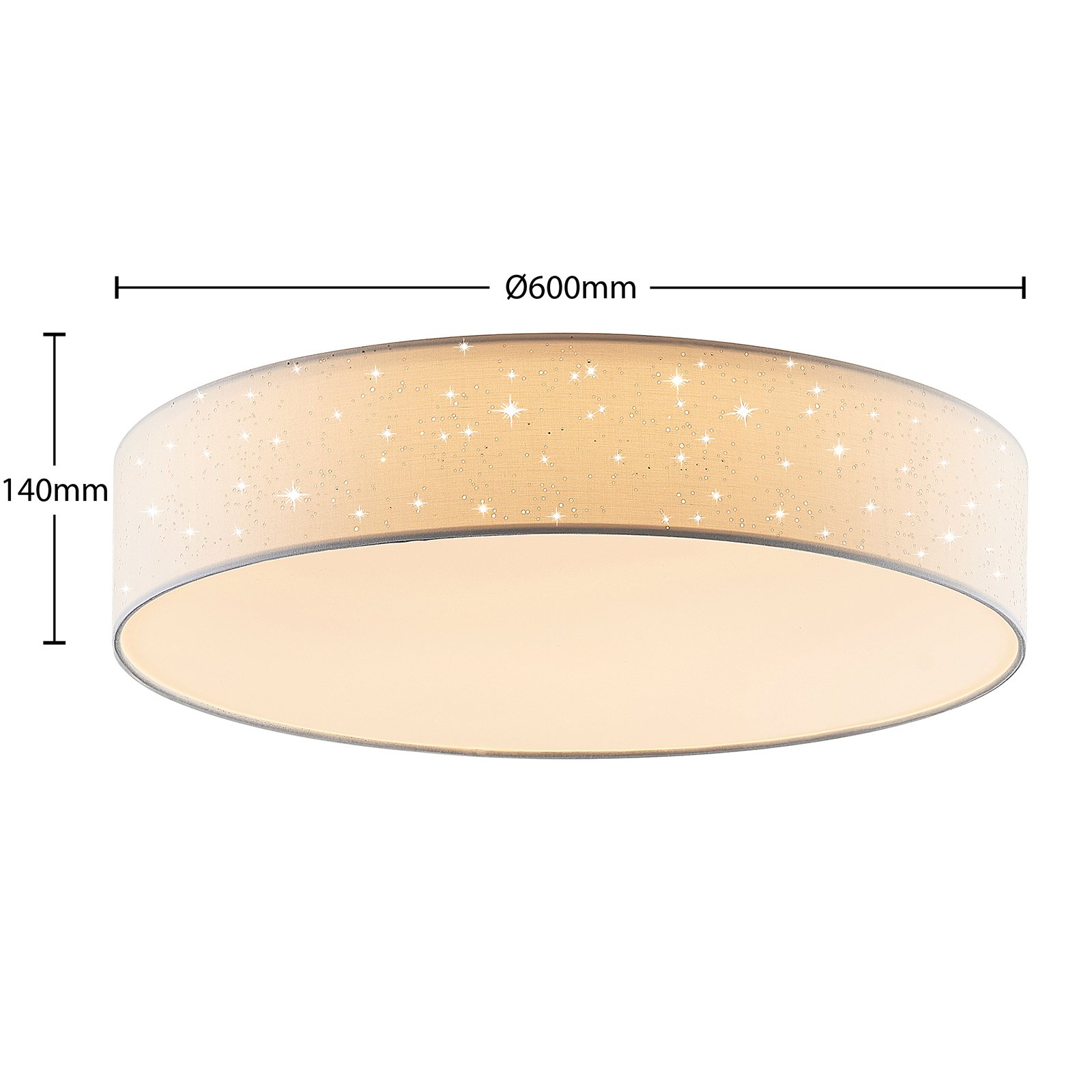 Lindby Ellamina LED plafondlamp, 60 cm, wit