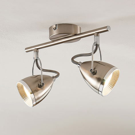 Lindby Jadon LED-Deckenstrahler nickel 2-flg.