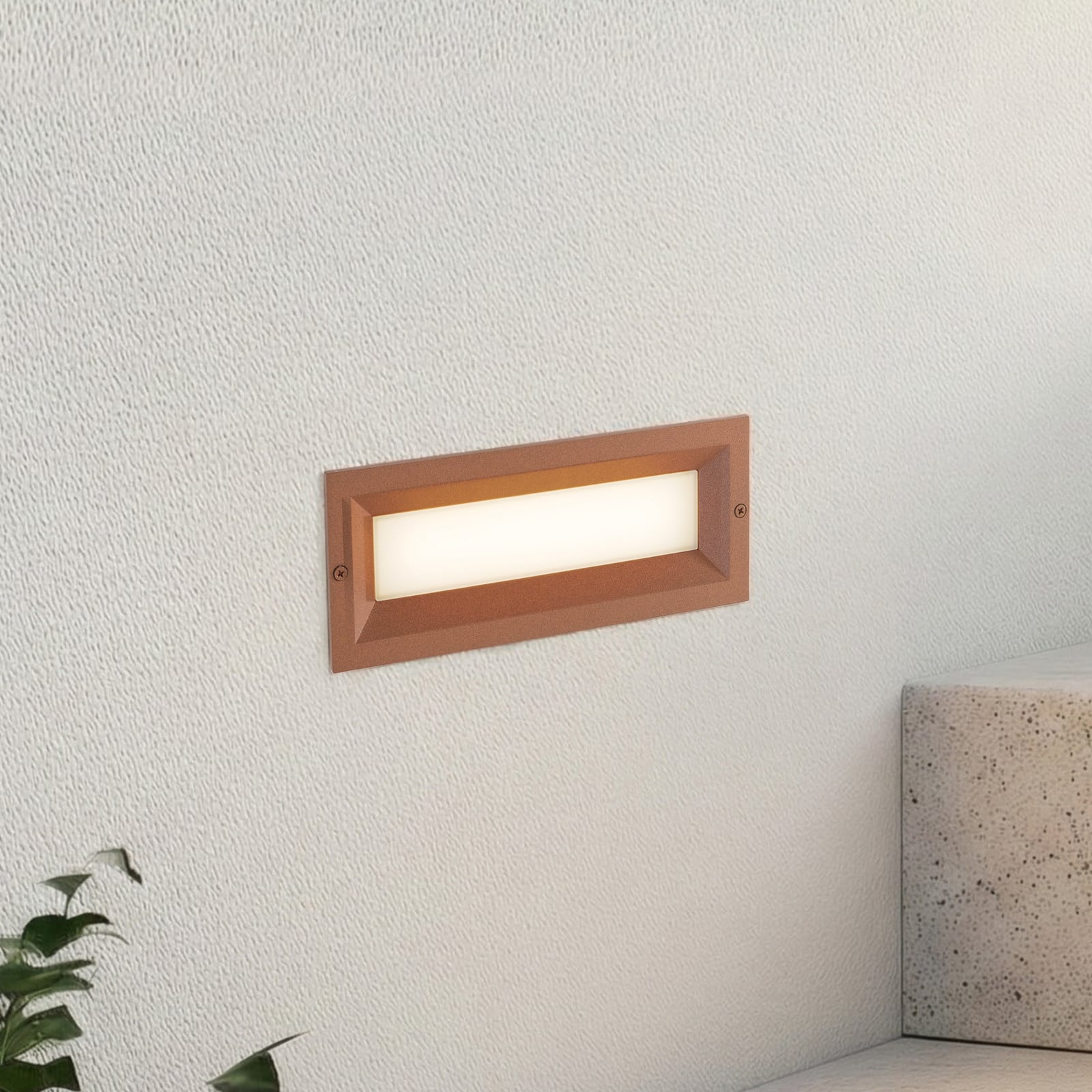Lachlain LED-vägginbyggnadslampa, 25 cm, rost, IP65 Lucande - Balkong - Modern - Aluminium - Vinklad | Produkter - Spotlights - Utomhus Spot | Lampspecialisterna