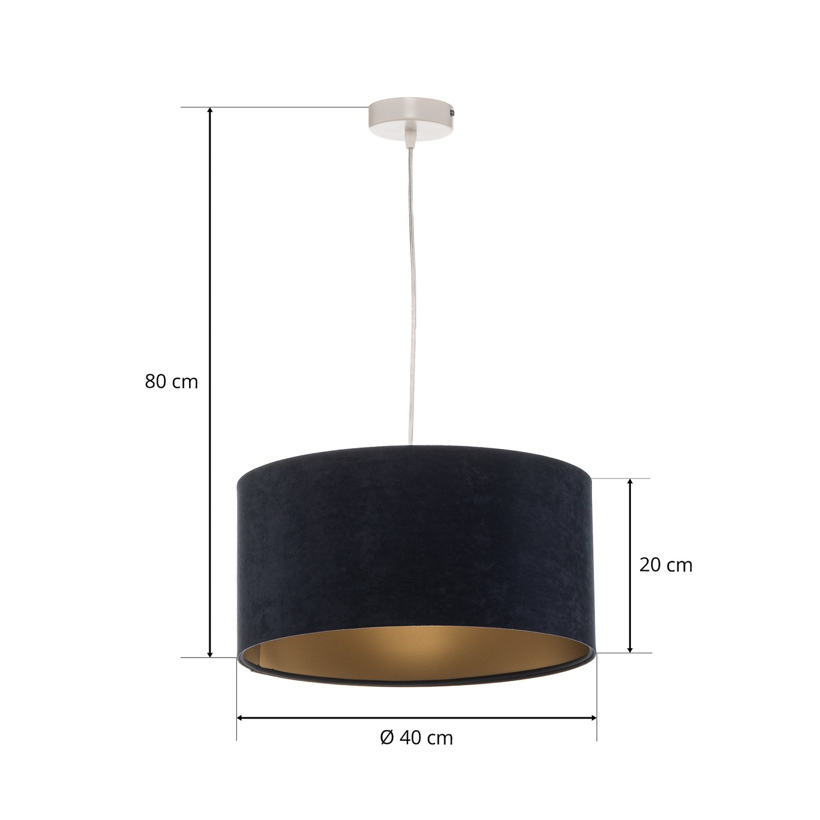 Fluweelzachte Lobelia hanglamp met gouden Innes