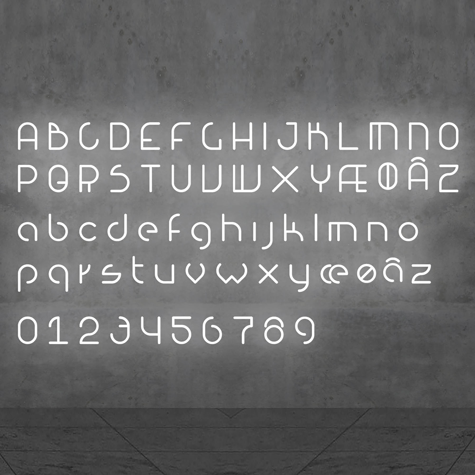 Artemide Alphabet of Light wall lower case v, for Living / Dining Room, methacrylate, aluminium, 18 W, energy efficiency: A++, W: 67.5 cm, H: 69 cm