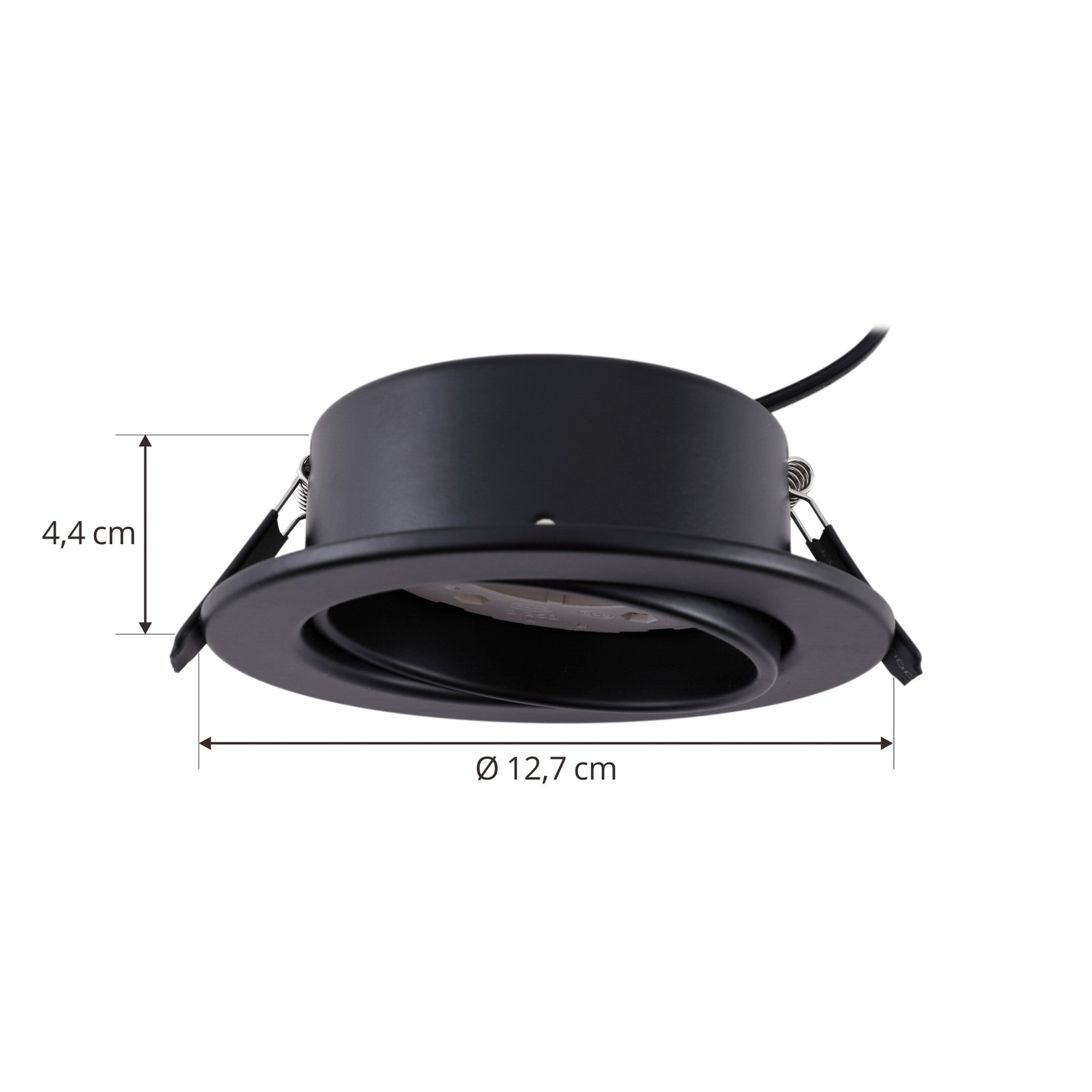 Lindby luci da incasso Jyla, nero opaco, Ø 13 cm, GX53