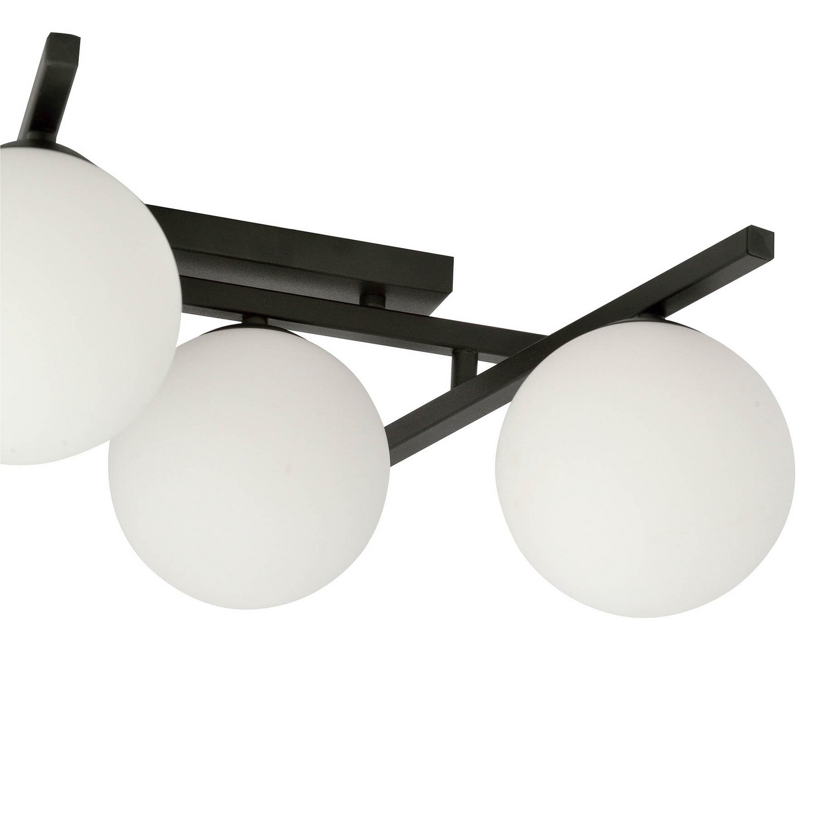 Plafondlamp Smart, zwart/opaal, 4-lamps