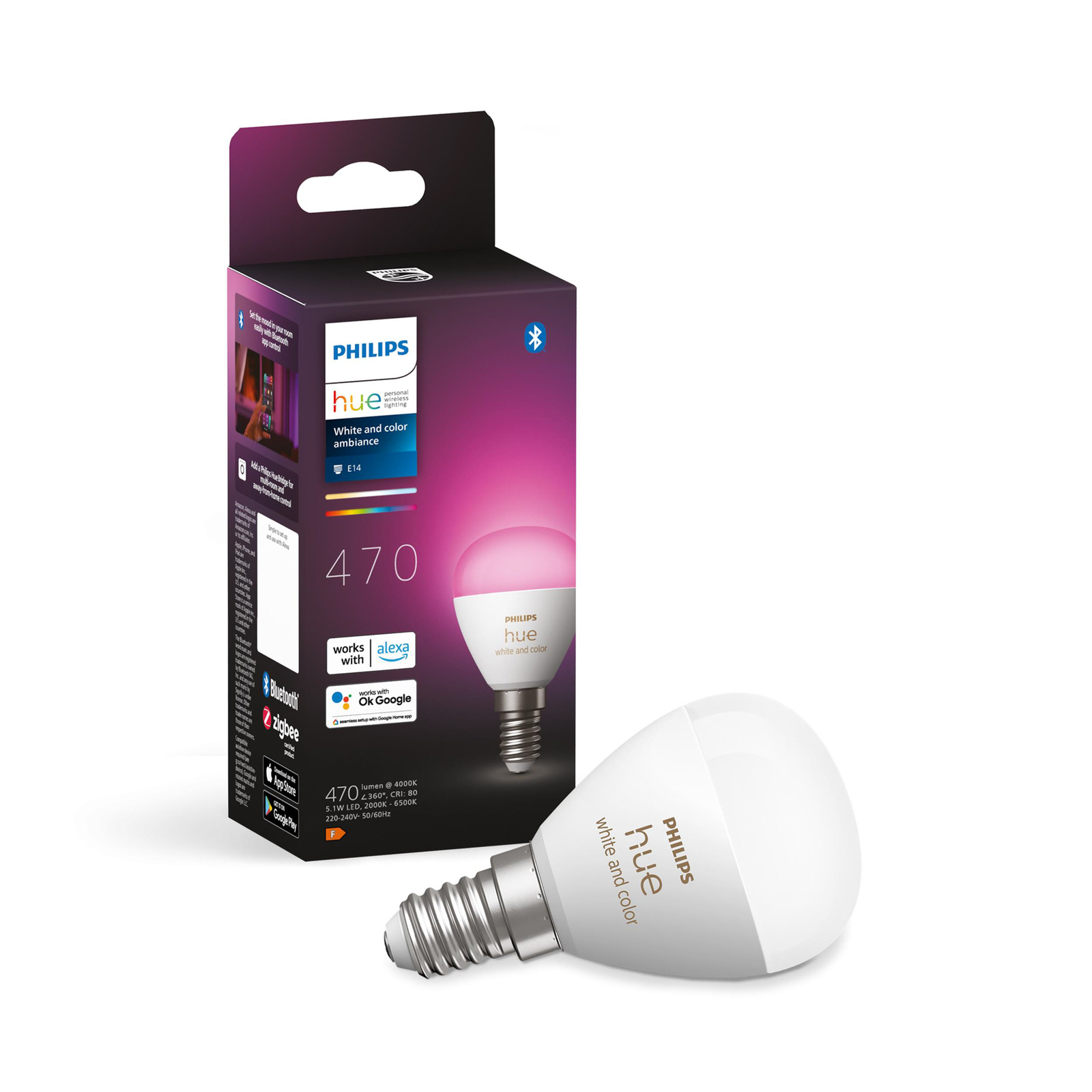 Philips Hue White&Color Amb. 5,1W Luster Tropfen E14 - Philips Hue