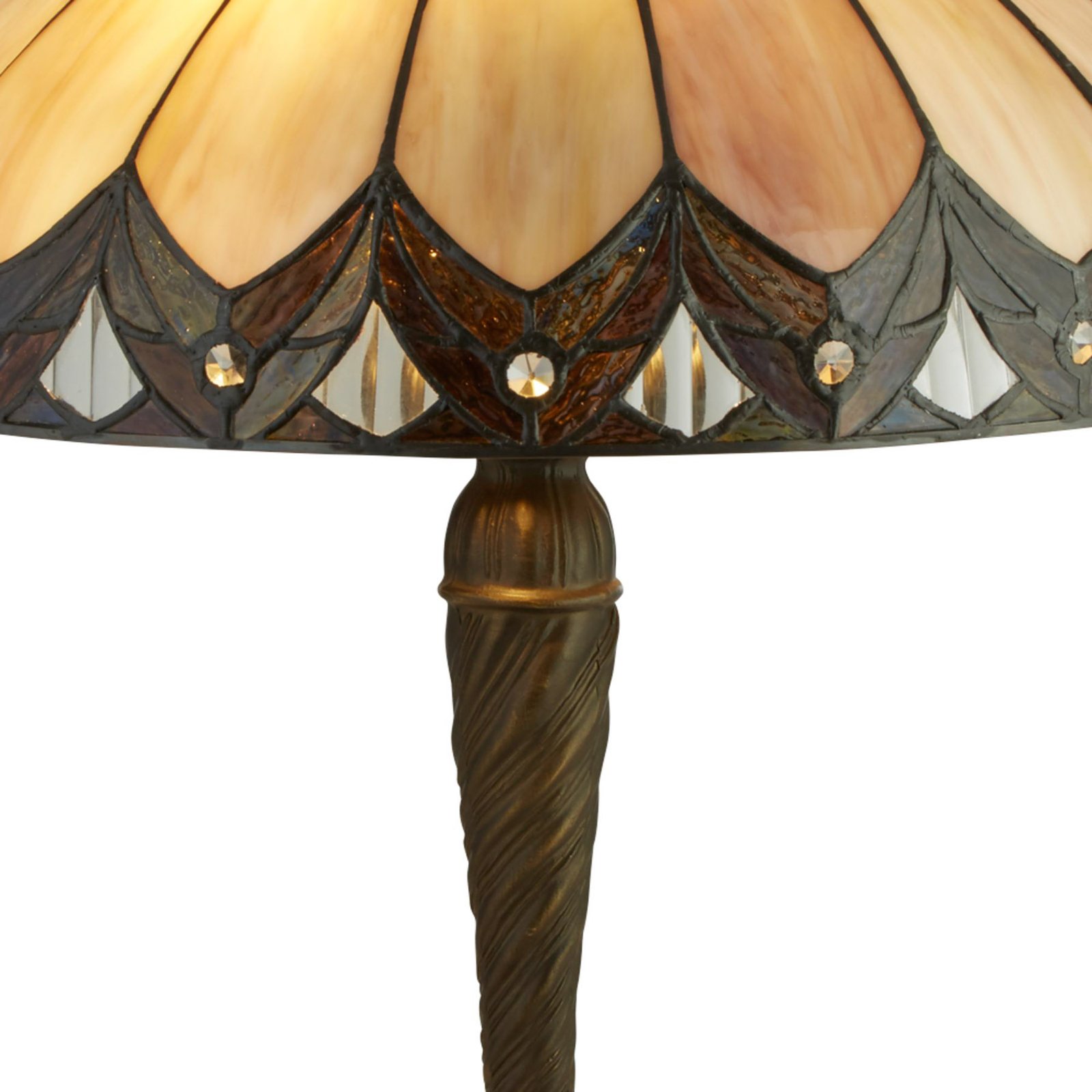 Tischlampe Pearl im Tiffany-Stil, Höhe 53 cm