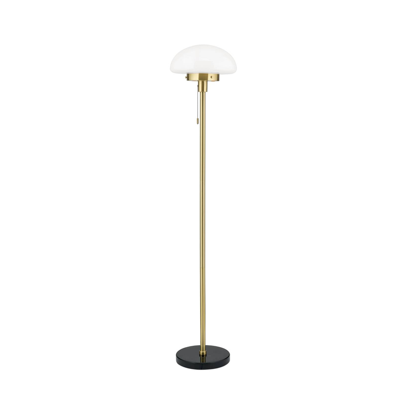 Stehleuchte Sparta, schwarz/messing, Glas, Marmor, 148 cm