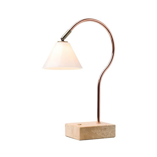 lampe à poser Question Portable, cuivre/opale - Halo Design