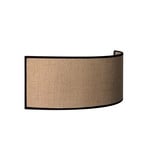 Applique Nature in juta/nero, larghezza 40 cm, luce verso l'alto/verso il basso