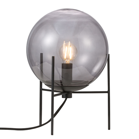 Bordlampe Alton med røykgrå glasskjerm