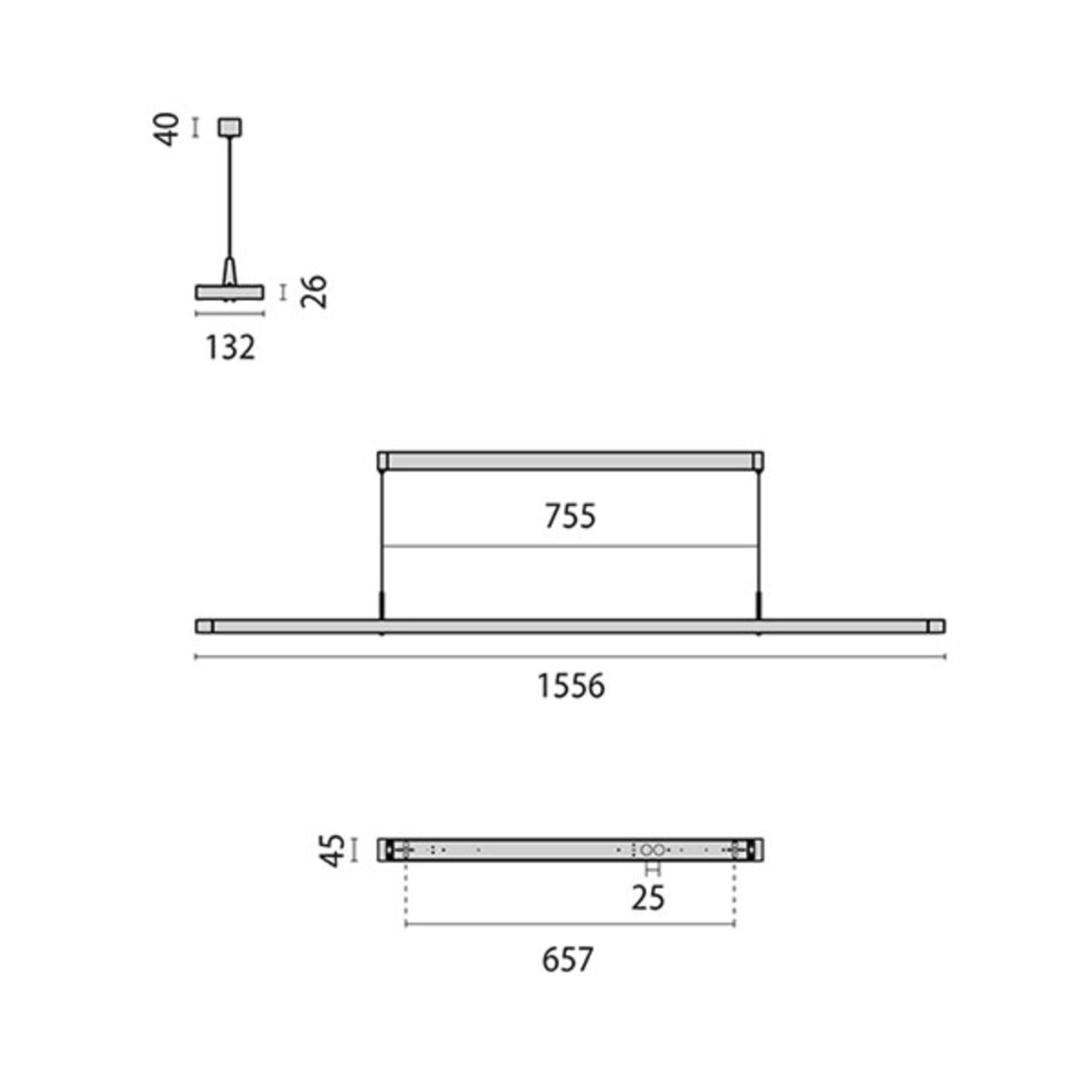 LED-Hängeleuchte Small Line, Sensor