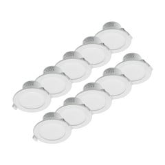 Prios Luci LED da incasso Rida, set di 10, bianco, 12 cm, CCT, IP44