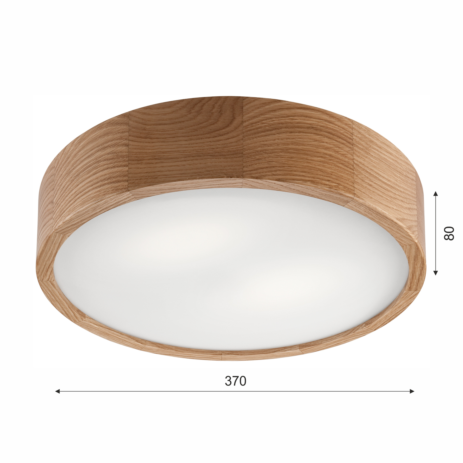 Envostar Caspian ceiling light, Ø 37 cm, IP54, oak