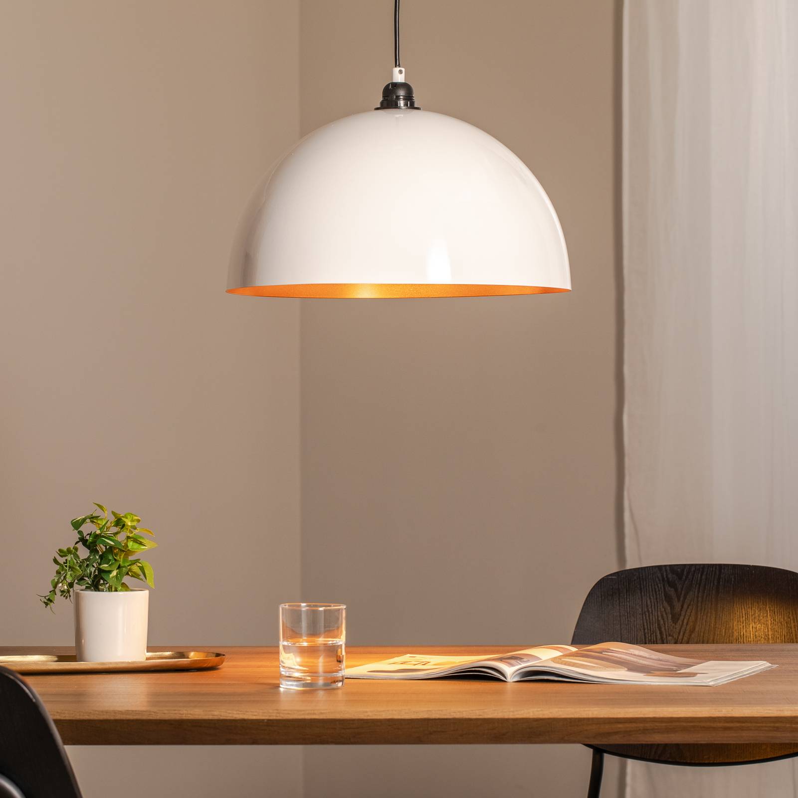 Hängeleuchte Berceste 232-S Ø40cm weiß/gold günstig online kaufen