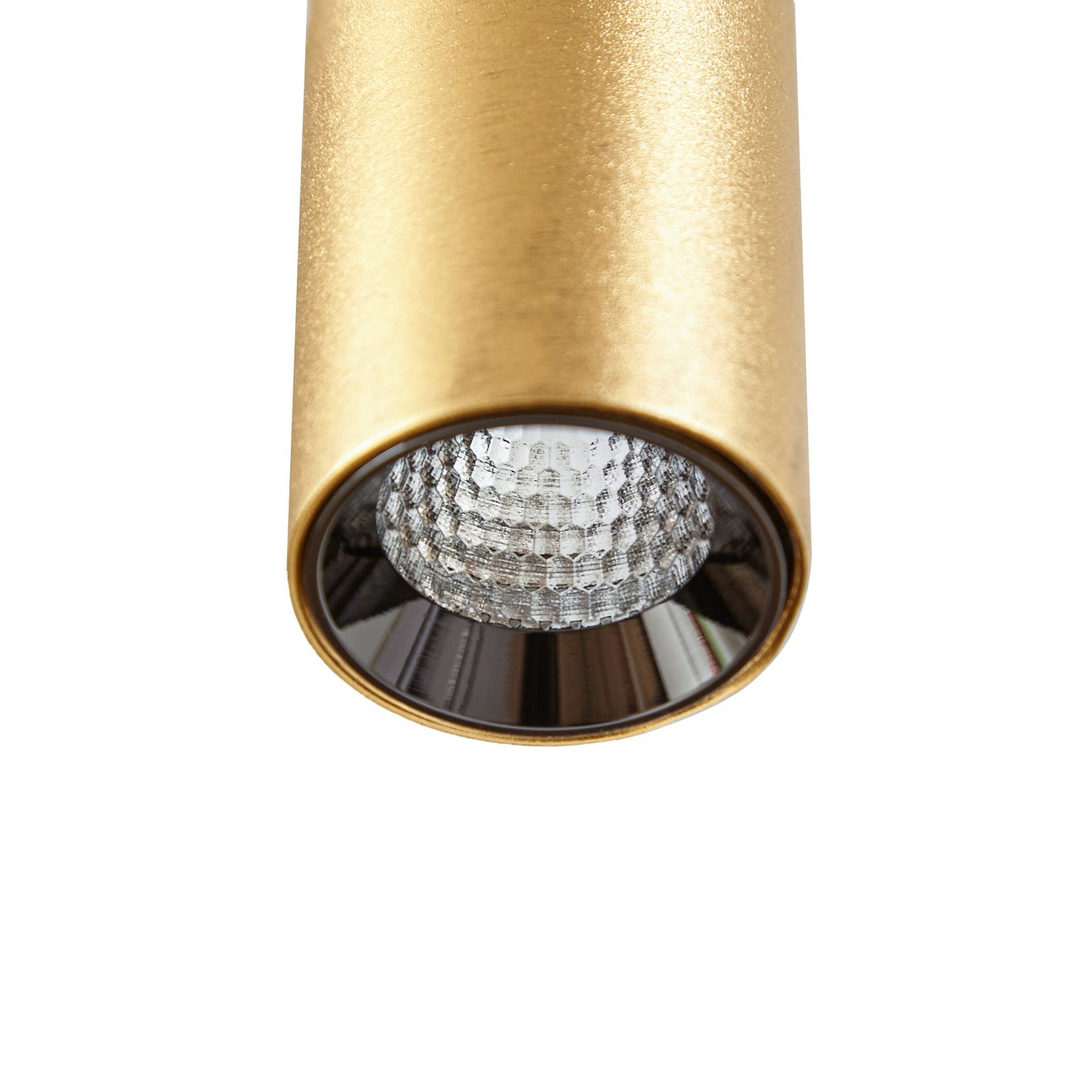 Suspension LED Lindby Lumaro, dorée, 27 cm, 48 V, à intensité variable