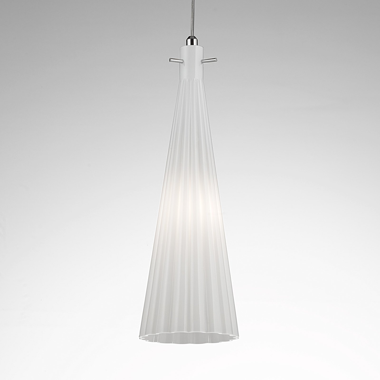 Selene Costa Rica pendant light made of glass, white, for Living / Dining Room, glass, metal, E27, 42 W, energy efficiency: A++, H: 45 cm