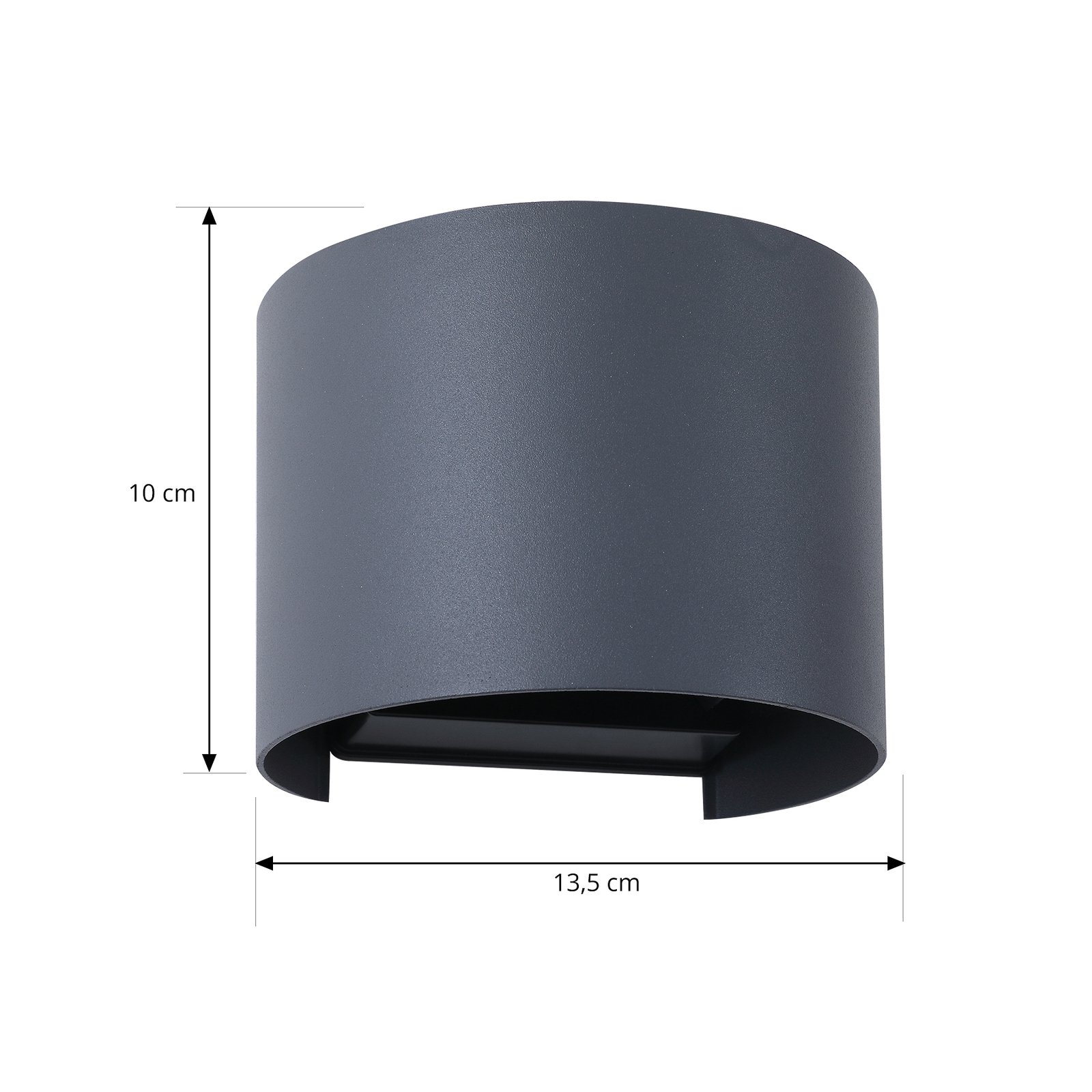 Lindby Smart LED udendørs væglampe Dara grå rund CCT RGB Tuya