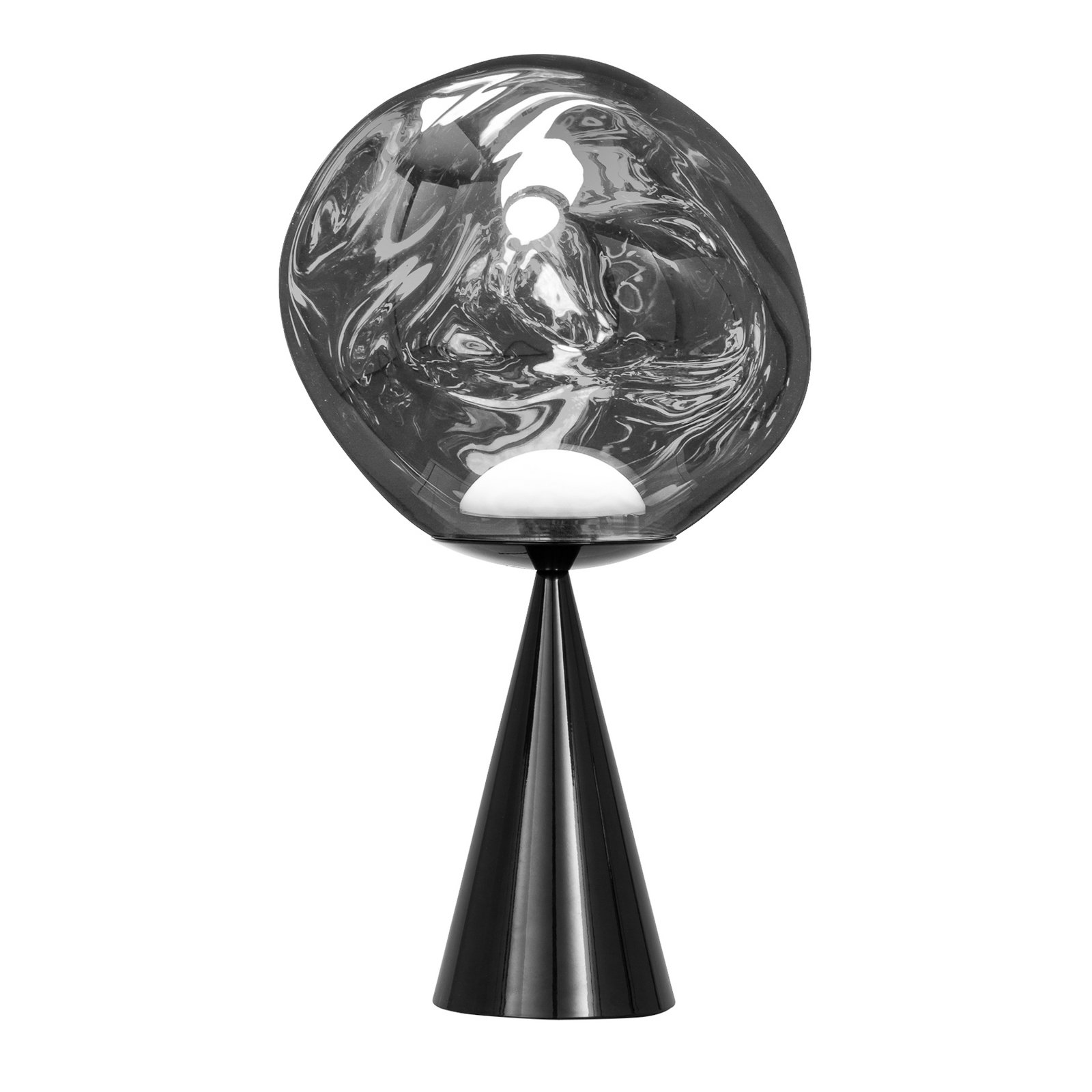 Tom Dixon LED table lamp Melt Cone Fat, chrome-coloured, 47 cm
