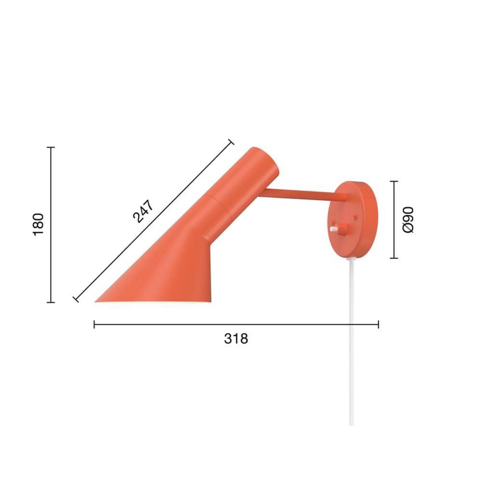 AJ Vägglampa Electric Orange - Louis Poulsen