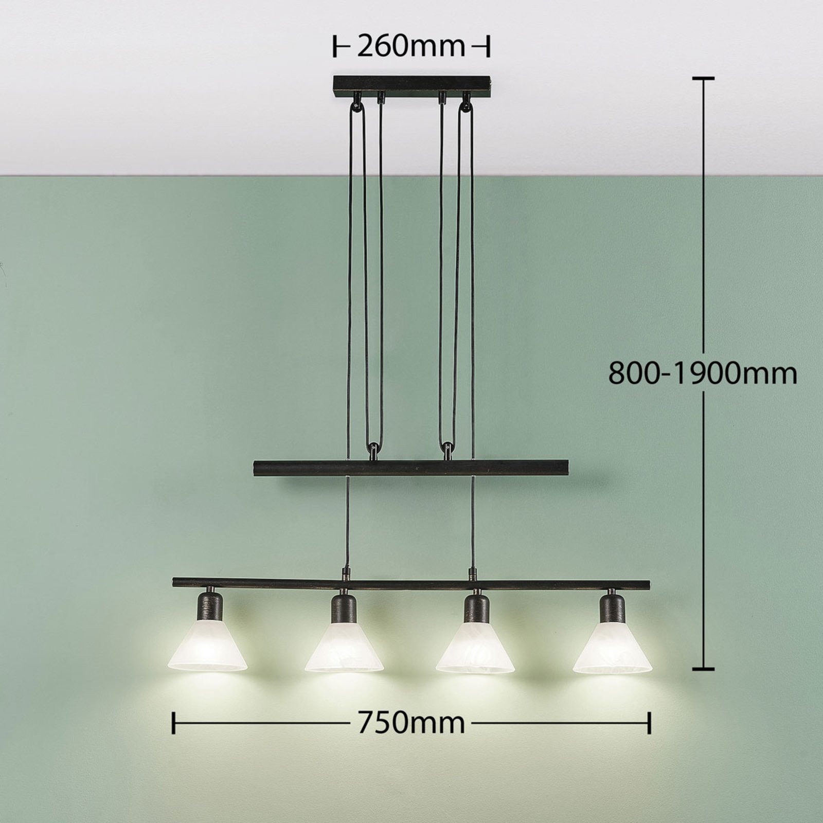 LED hengelampe Eleasa, easydim 4 lyskilder, svart LED hengelampe Eleasa, easydim 5 lyskilder, svart