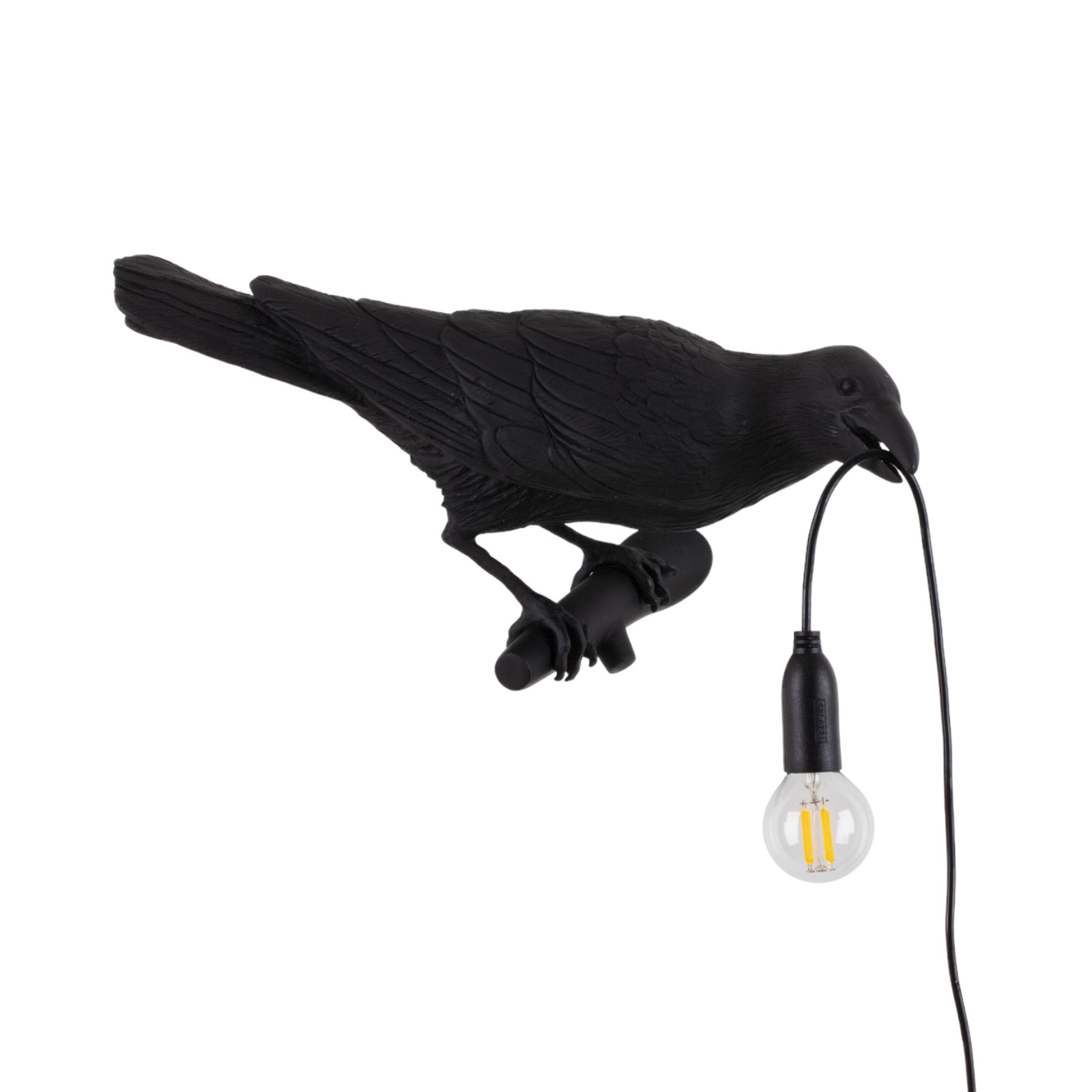 LED-koristeseinälamppu Bird Lamp katse oikea/musta