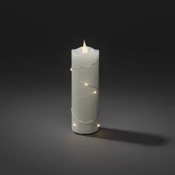 Lampe Bougie lumineuse, Sara Rechargeable, blanc, LED, Ø7,5cm, H12