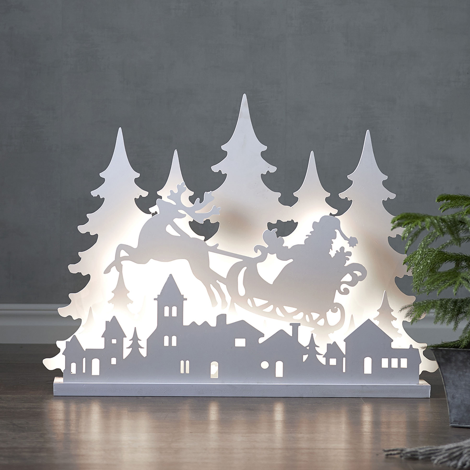 LED-Dekoleuchte Grandy Weihnachtsmann, Länge 80cm