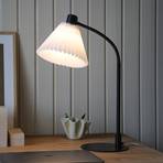 Stolní lampa Mira, černá/bílá, železo/látka, výška 59 cm