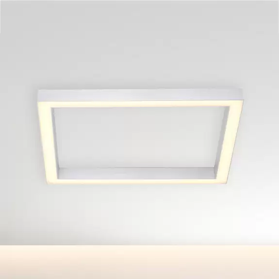 Lampenwelt PURE Lines LED-Deckenleuchte quadratisch aluminium