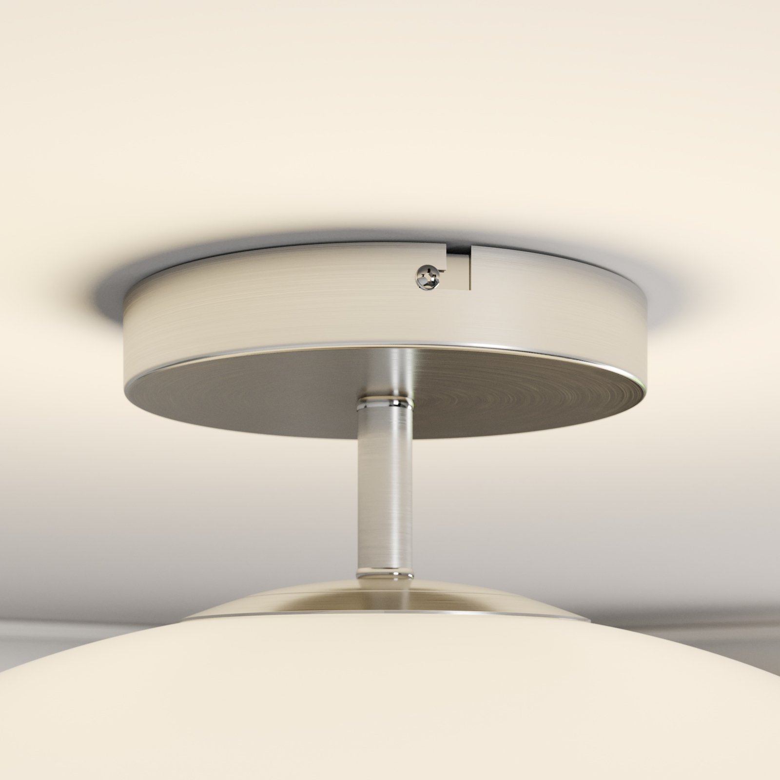 Sonika Ceiling Lamp Satin Nickel/Opal White - Lindby