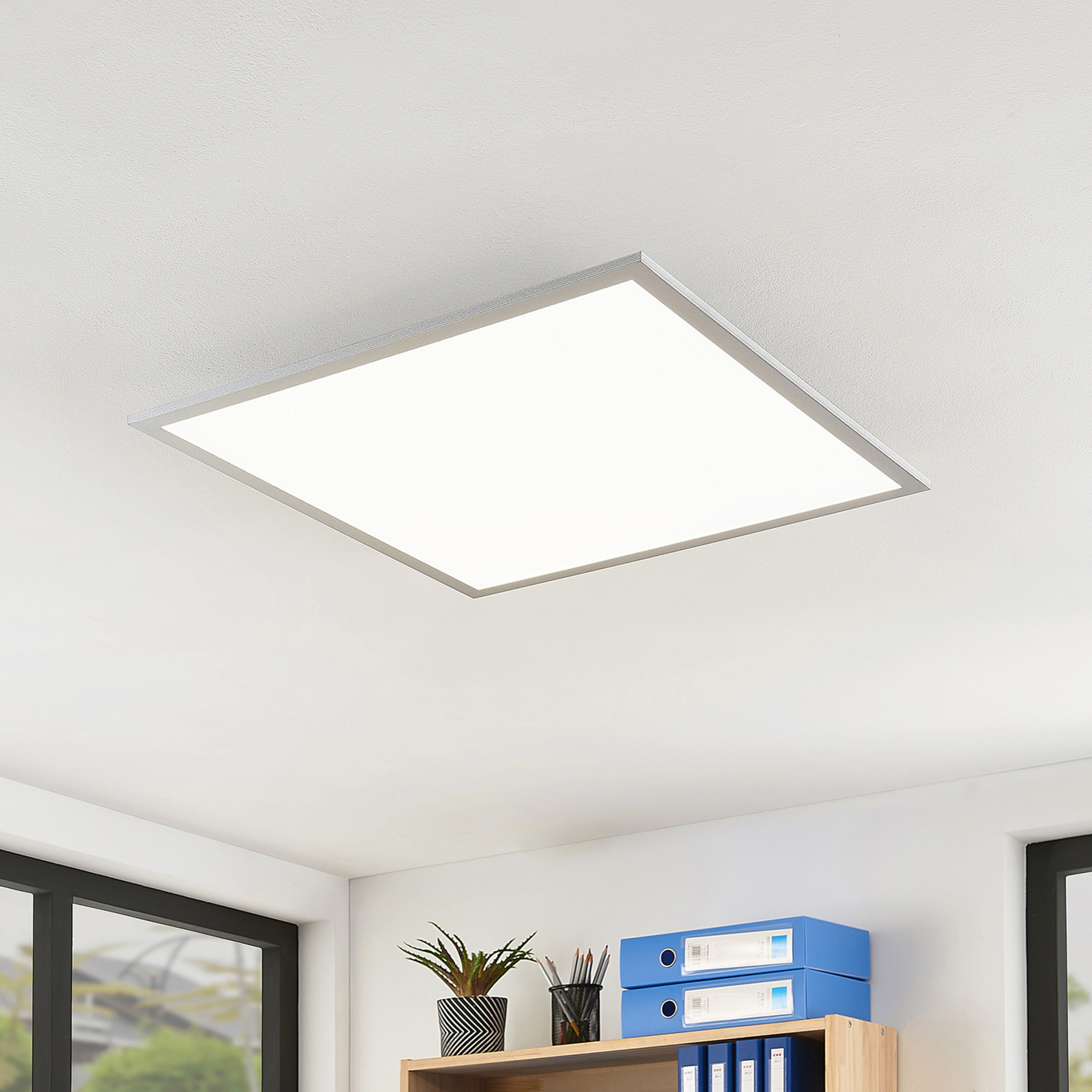 Panneau LED Gelora, 62 cm, 4 000 K, couleur argent, aluminium - PRIOS