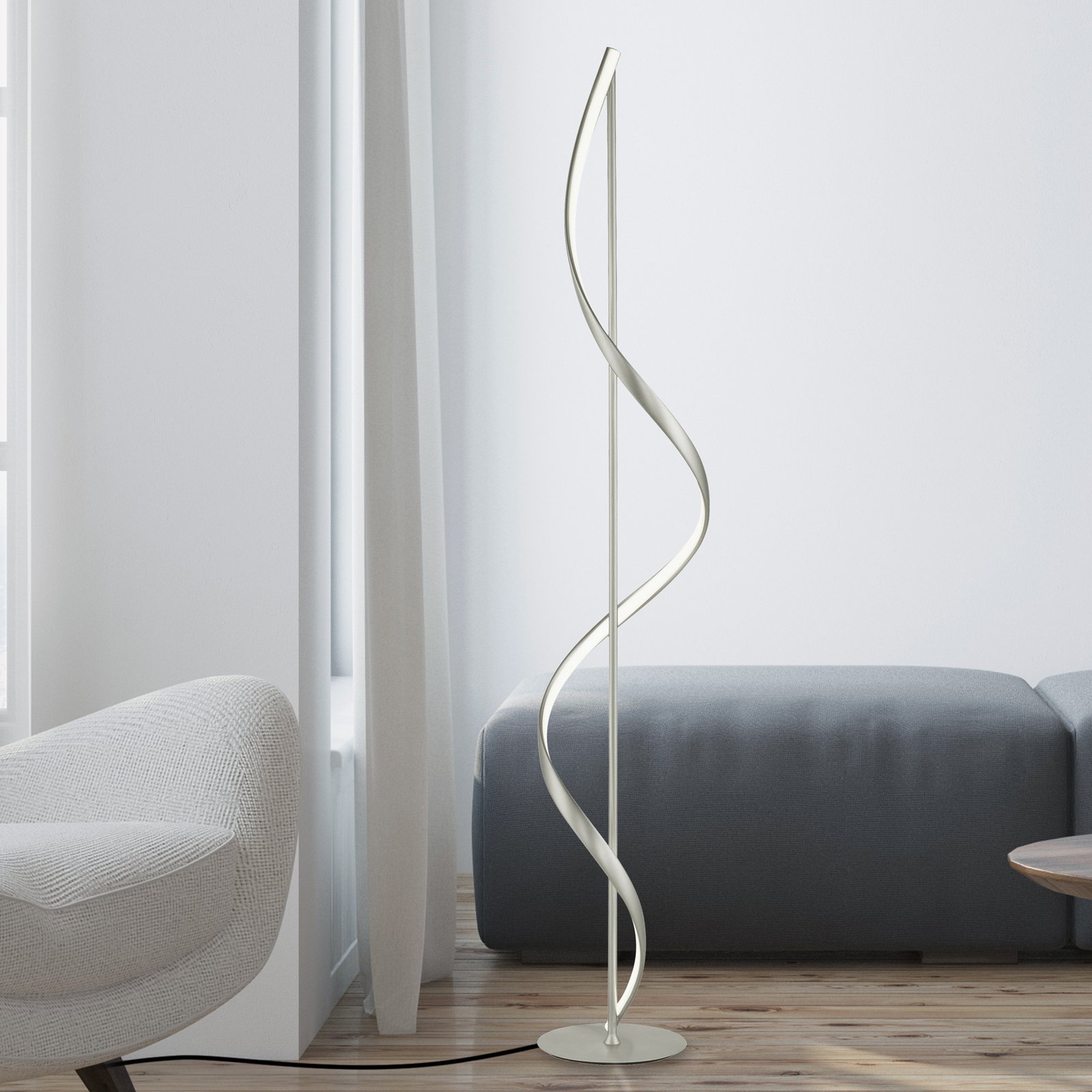 Paul Neuhaus Q-Swing LED floor lamp, steel