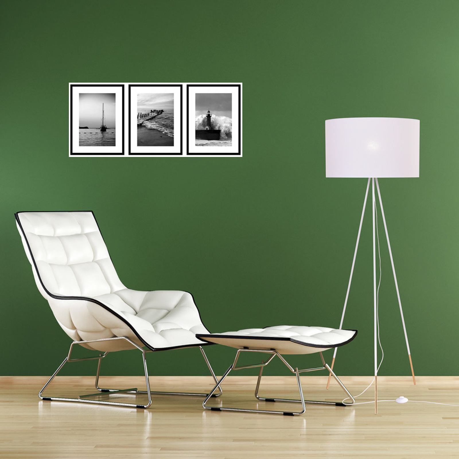 Lis Poland Tago floor lamp, tripod, white, for Living / Dining Room, steel, fabric, E27, 40 W, energy efficiency: A++, H: 160 cm