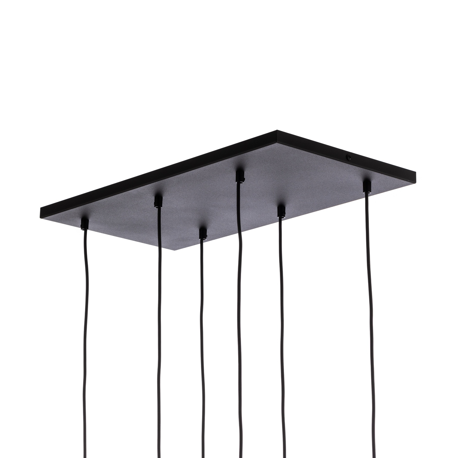 Suspension Elio, verre, marron/clair/gris, 6 lampes rectangle