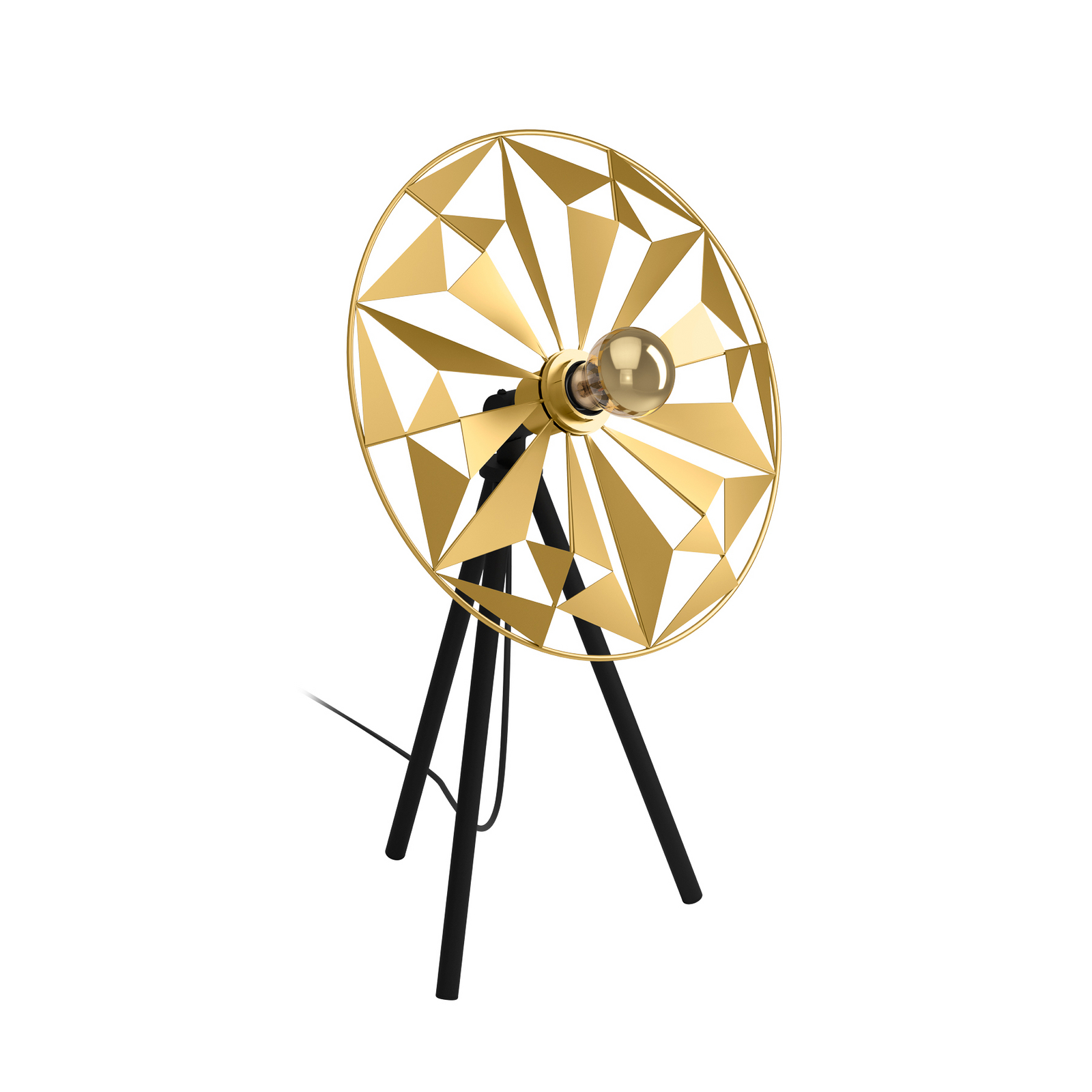 Stolová lampa Castanuelo, čierna/zlatá